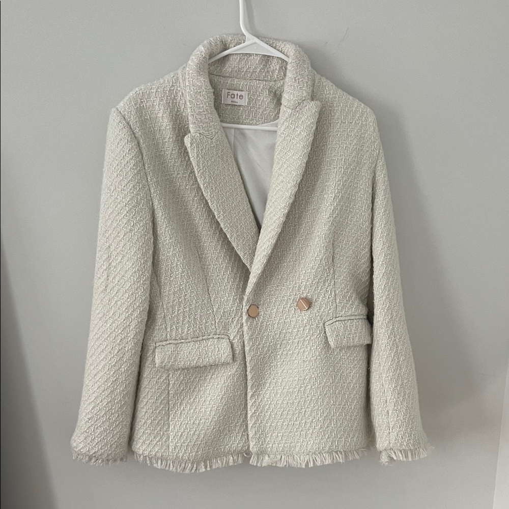 Oversized  Blazer Jacket in Ivory white